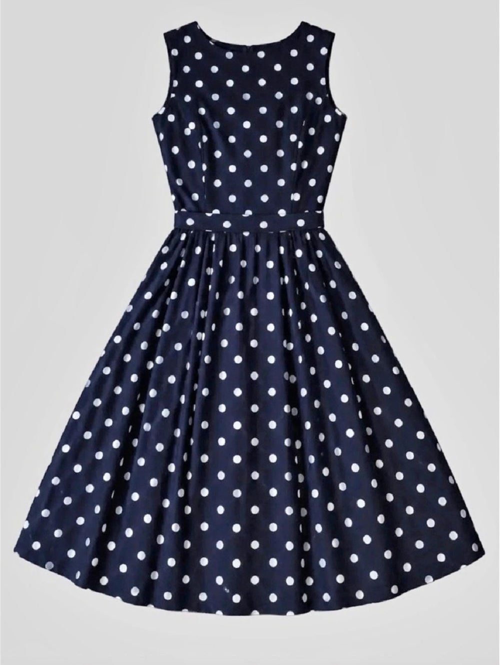 Lauren Ralph Lauren Polka Dot Midi Dress in Blue & White Size 6 L